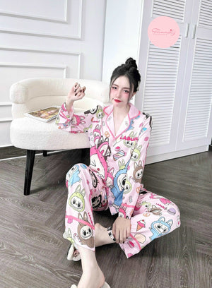 Labubu Long Sleeved Shirt Long Pants Pajama Set