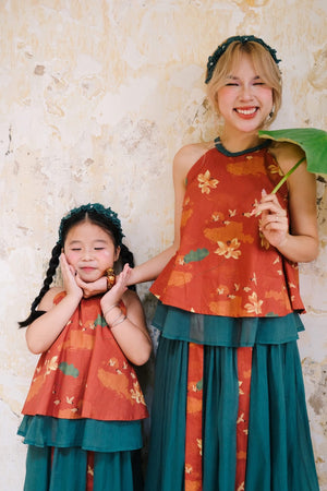 Sleeveless Top and Long Skirt Set