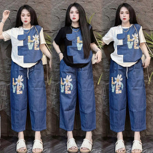 Love Jean Set in Black