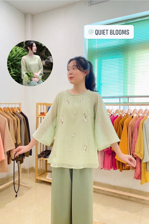 P04 - Pháp Phục Lam Voan Tơ Thêu Cao Cấp