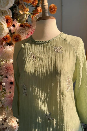 P04 - Pháp Phục Lam Voan Tơ Thêu Cao Cấp