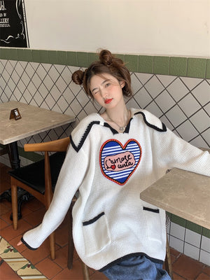 Cream Colorful Spring Sweater