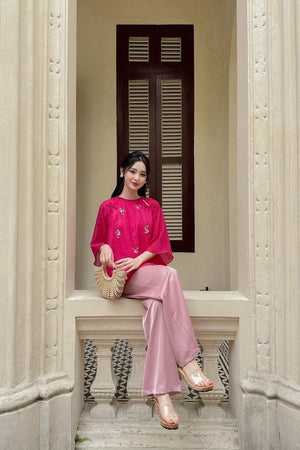 P01 - Pháp Phục Lam Voan Tơ Thêu Cao Cấp