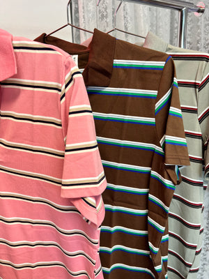 Striped Polo Tee Top