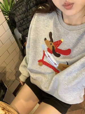 Doggie on Skateboard Festive Sweater