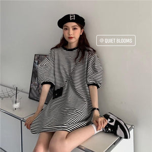 Striped Puff Sleeve Dress