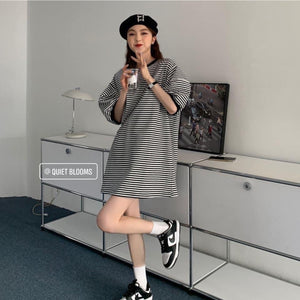 Striped Puff Sleeve Dress