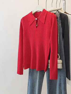 Basic Front Cutout Peekaboo Long Sleeves Top