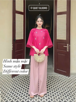 P04 - Pháp Phục Lam Voan Tơ Thêu Cao Cấp