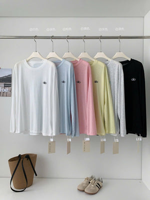 Long Sleeved Paper Like Soft Fabric Summer Tee Top