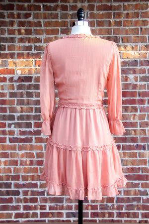 Sexy Coral V-neck Dress