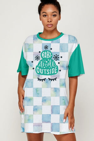 Quiet blooms tee dress pajamas baby its cold outside tshirt dress