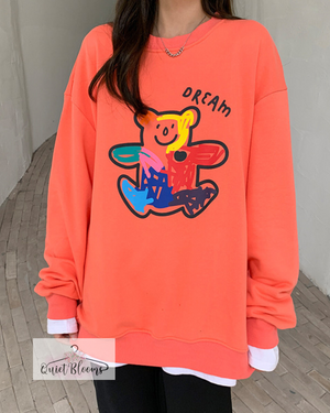 Lightweight Pink Bear Sweatshirt