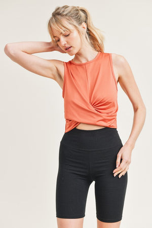 Twist Crop Top - Coral