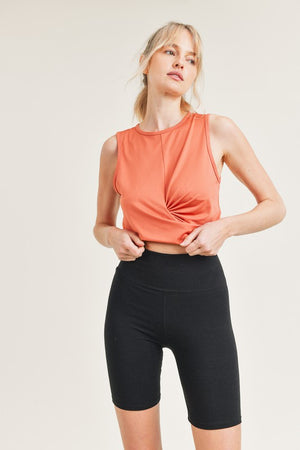 Twist Crop Top - Coral