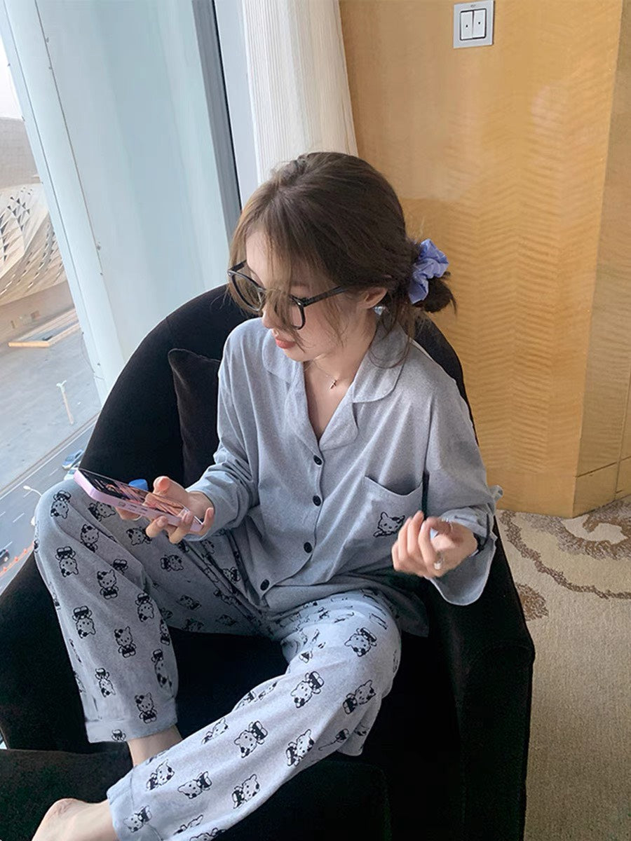 PJ31 Grey Kitty Pajamas Sleepwear
