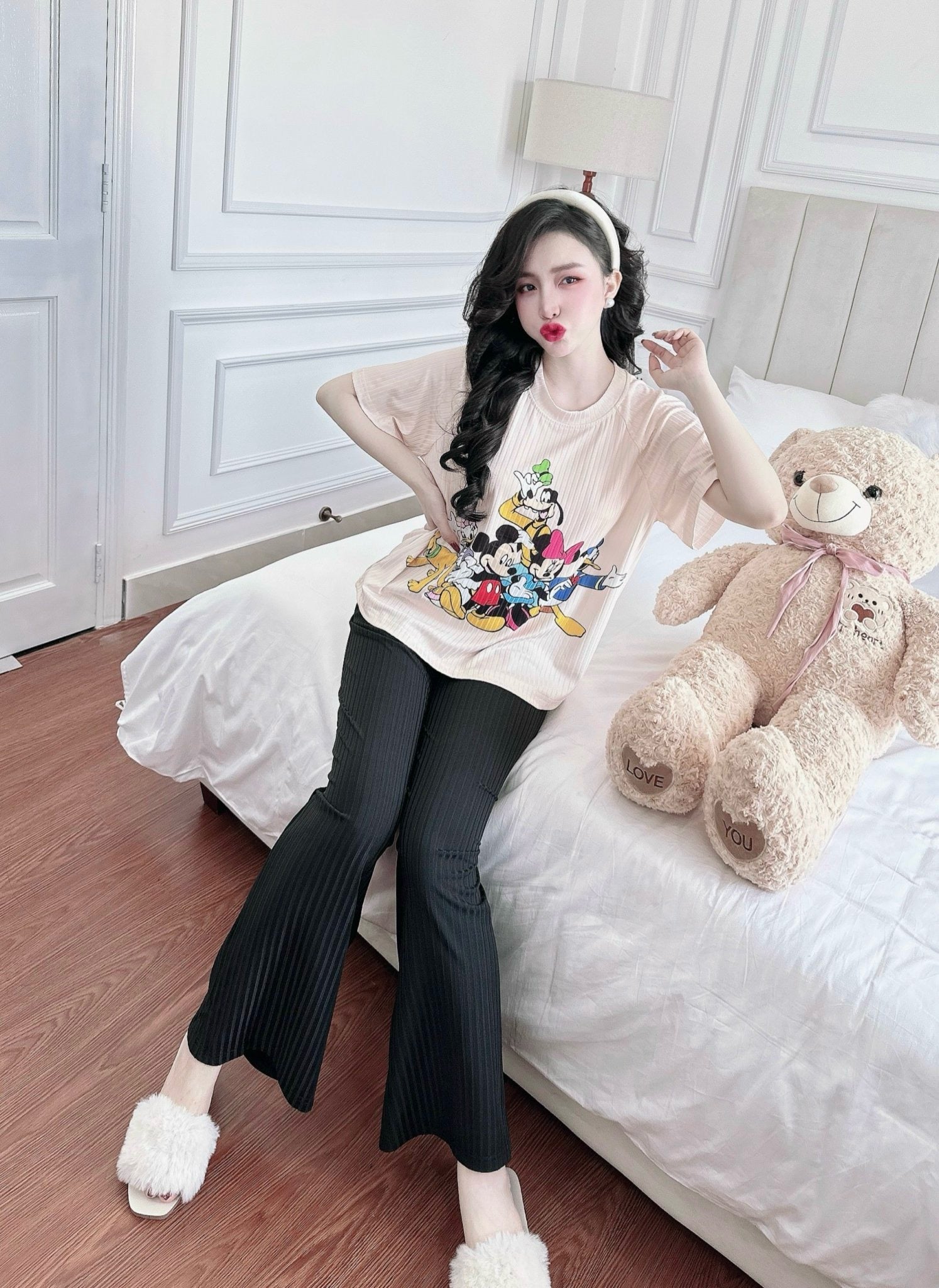 PJ15 2pcs/ Set Thun Tăm Hoạ Tiết Dễ Thương Pajama