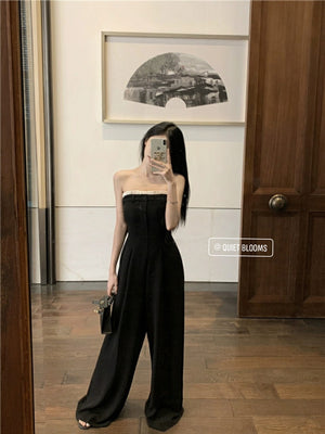 Black Spaghetti Straps Jumpsuit