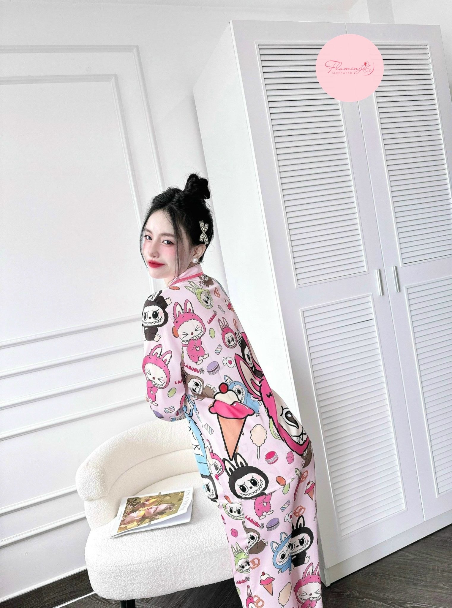 Labubu Long Sleeved Shirt Long Pants Pajama Set