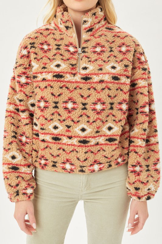 Aztec Print Casual Sweater