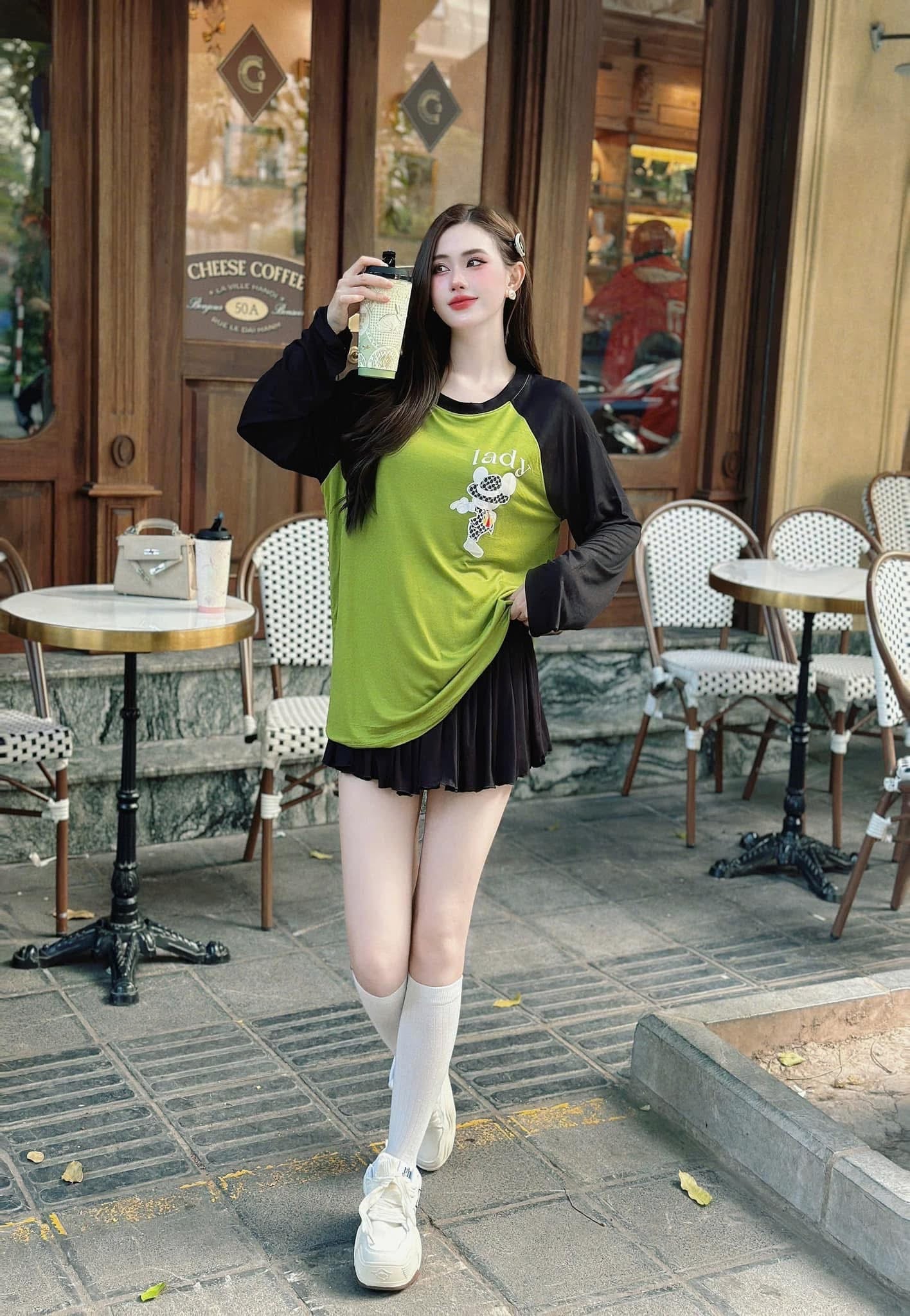 SET of 2 Long Sleeve Cute Top and Skort