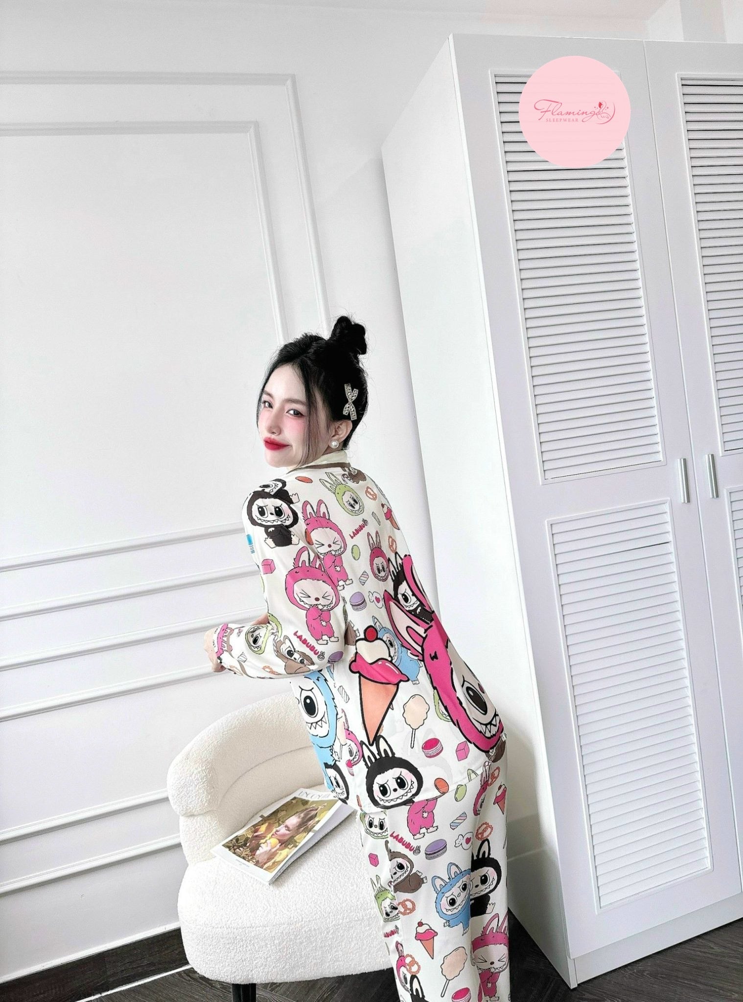 Labubu Long Sleeved Shirt Long Pants Pj Set