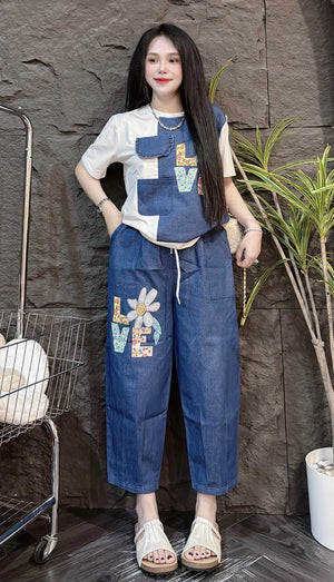 Love Jean Set in White