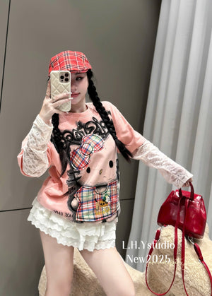 Kitty Lace Long Sleeves Top