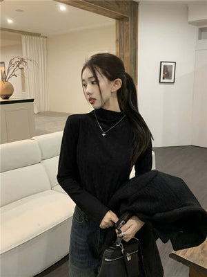 Black Turtle Neck Top