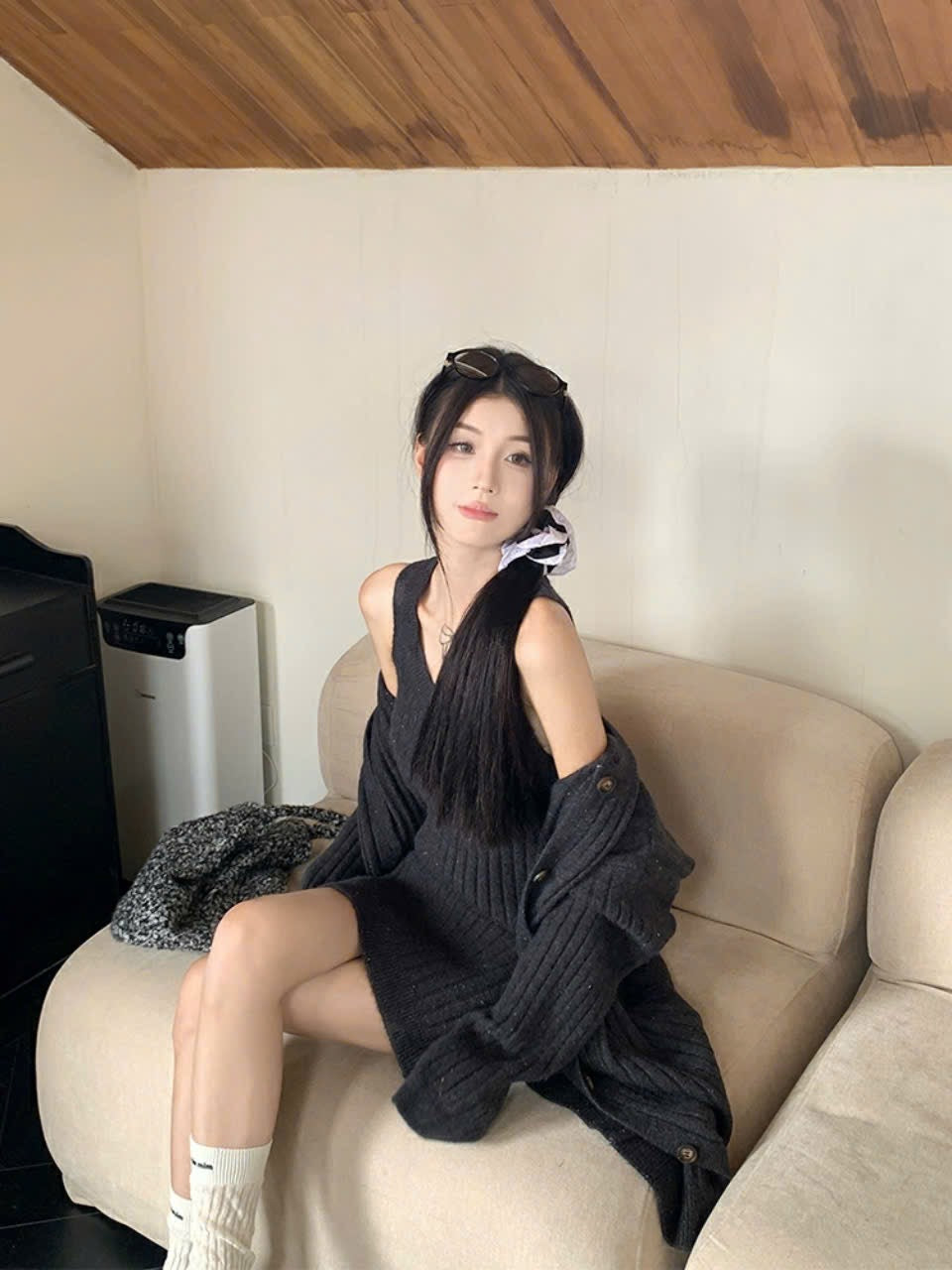 Knit Dress with Cardigan Jacket