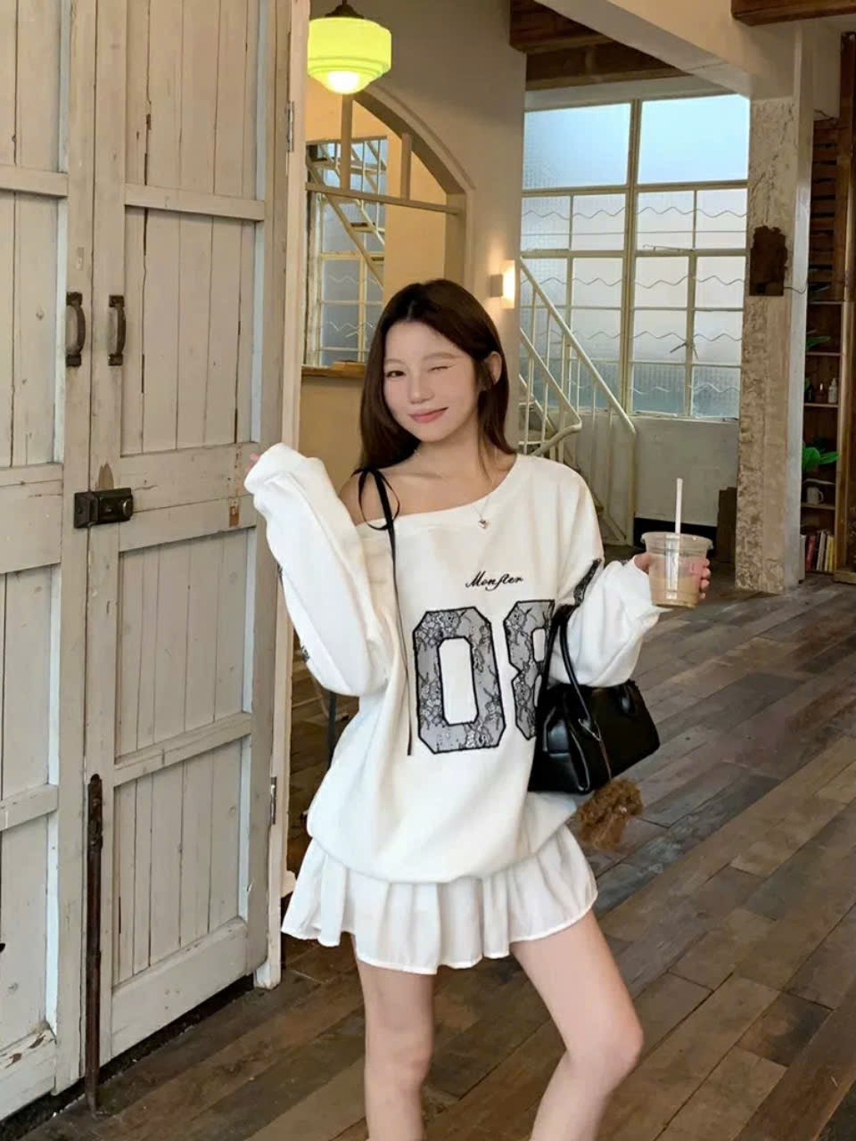 TOP Cute One sided Sleeveless Sweatshirt