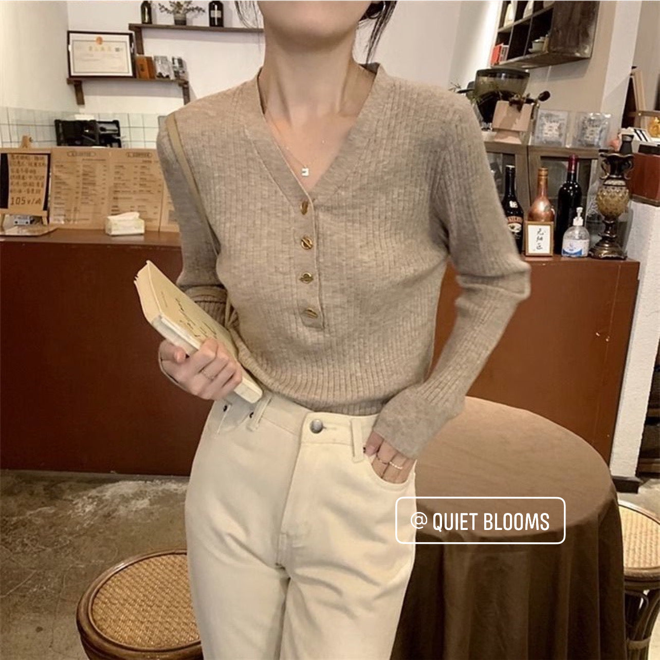 Basic Front Button Long Sleeves Top - 3 colors