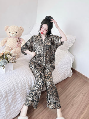 Bat Sleeves Silk Pajamas SSLP03