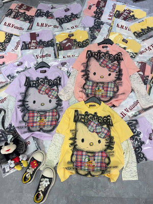 Kitty Lace Long Sleeves Top