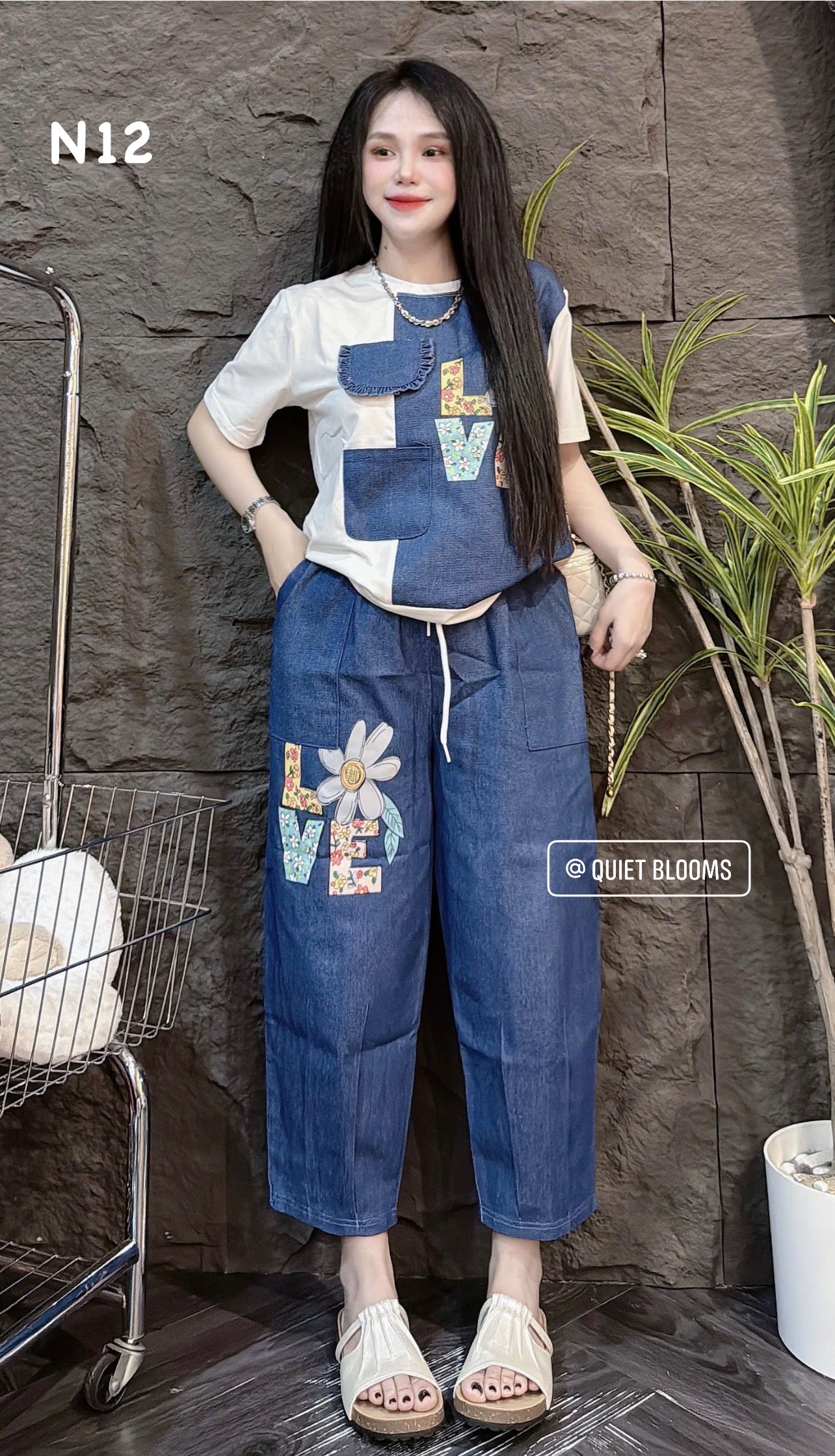 Love Jean Set in White