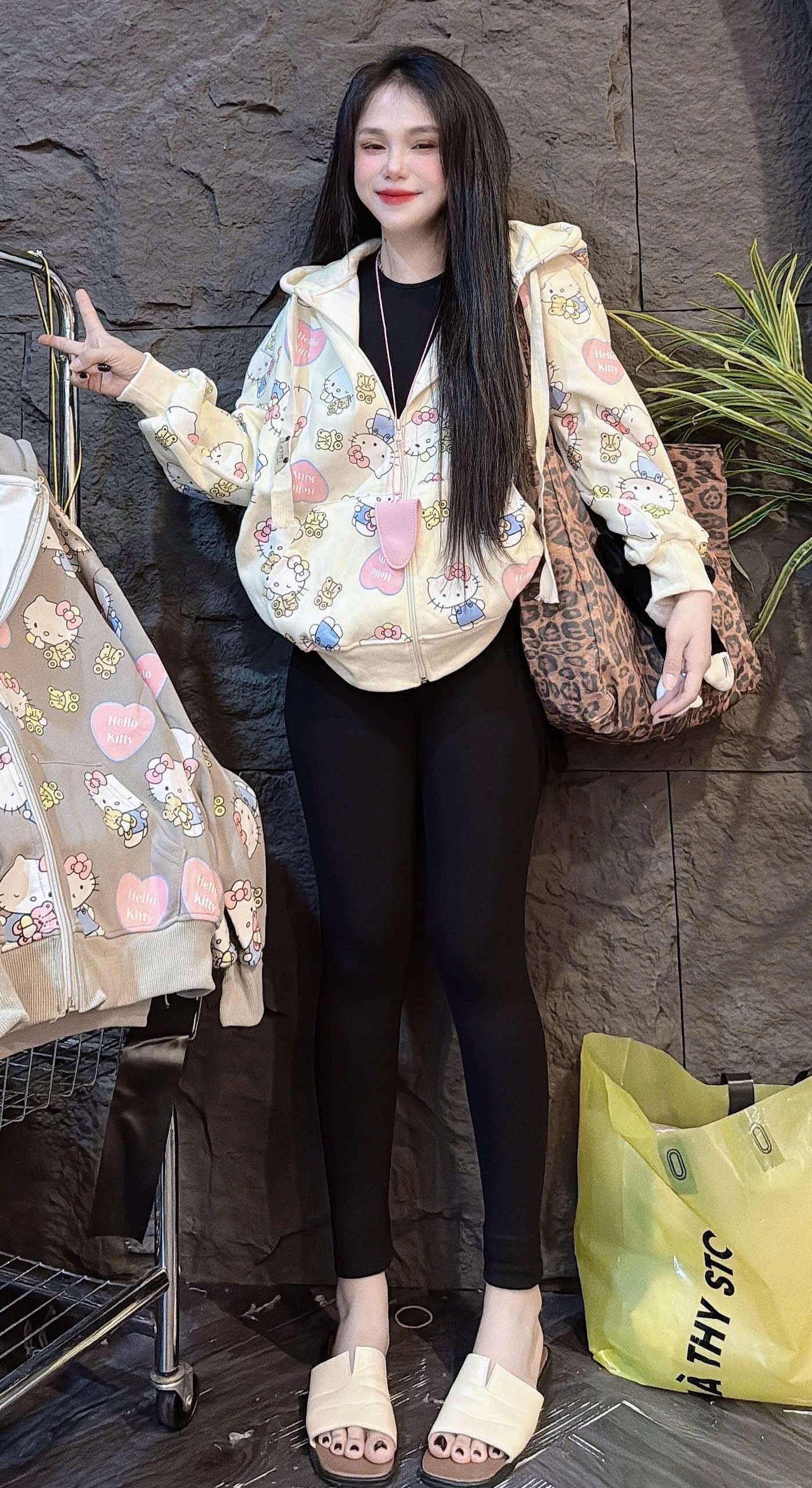 Cream Kitty Hoodie Jacket