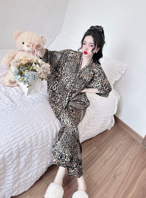 Bat Sleeves Silk Pajamas SSLP03