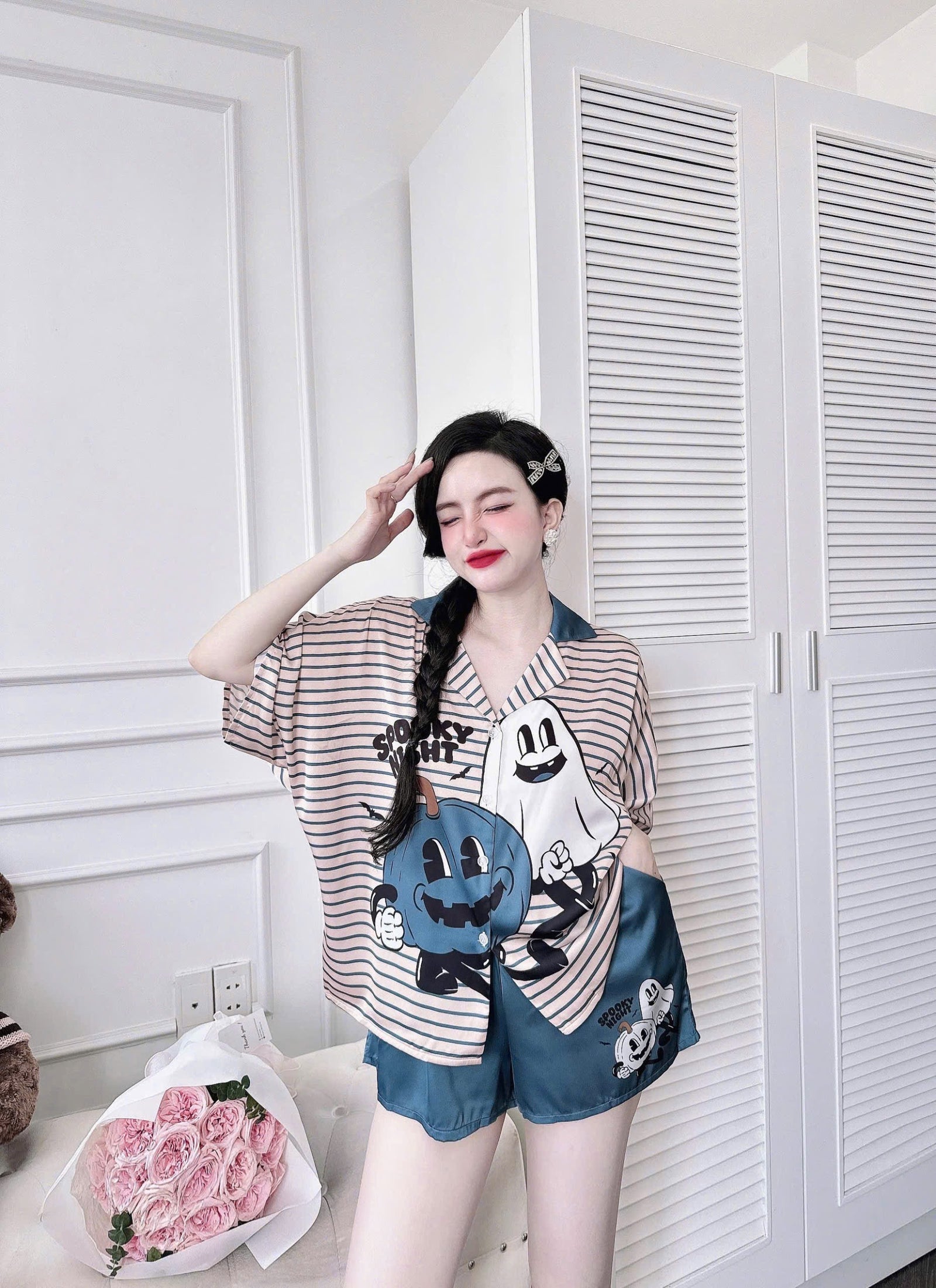 Halloween Spooky Night Short Pajamas Set