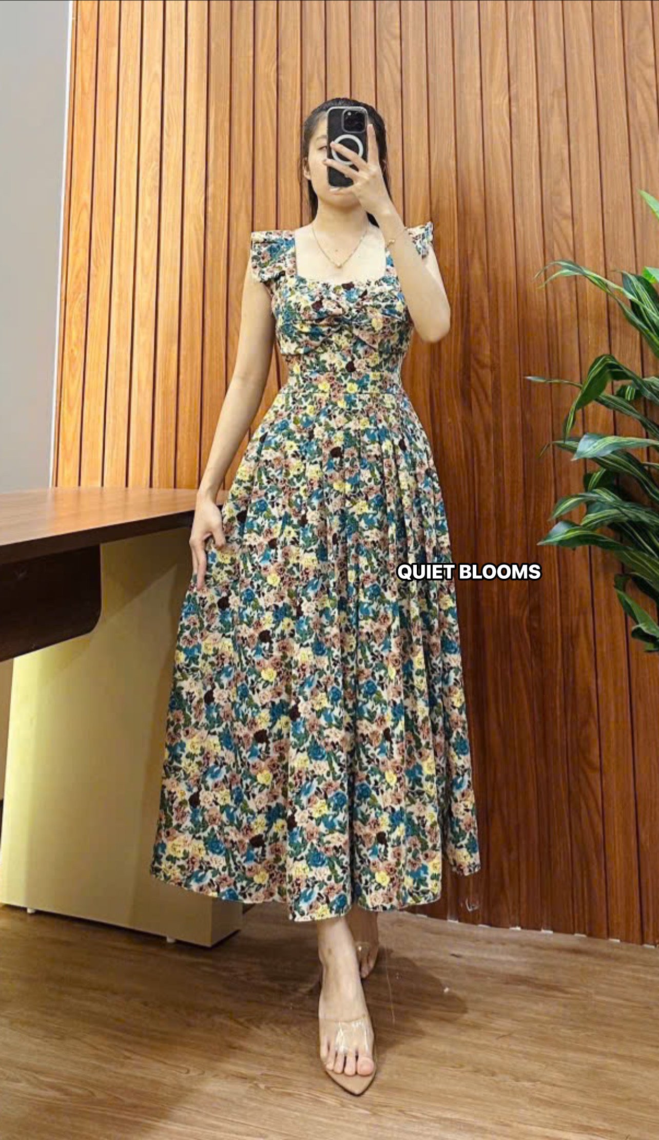 Flutter Sleeves Flower Dress