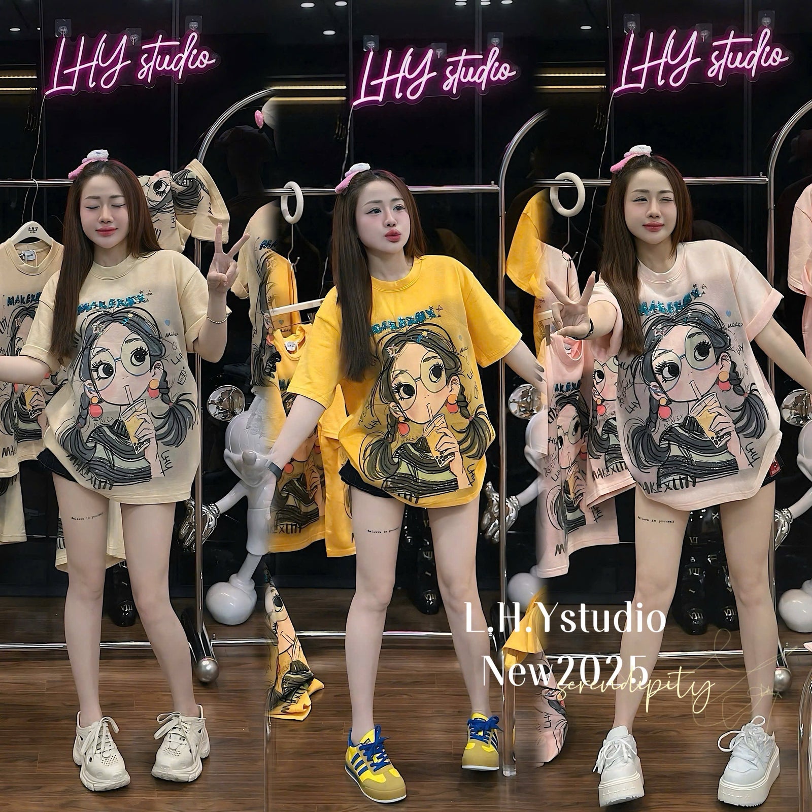 N13 Braided Hair Girl Sparkling Tshirt Top