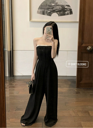 Black Spaghetti Straps Jumpsuit