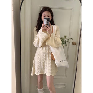 Cream Mini Knit Dress