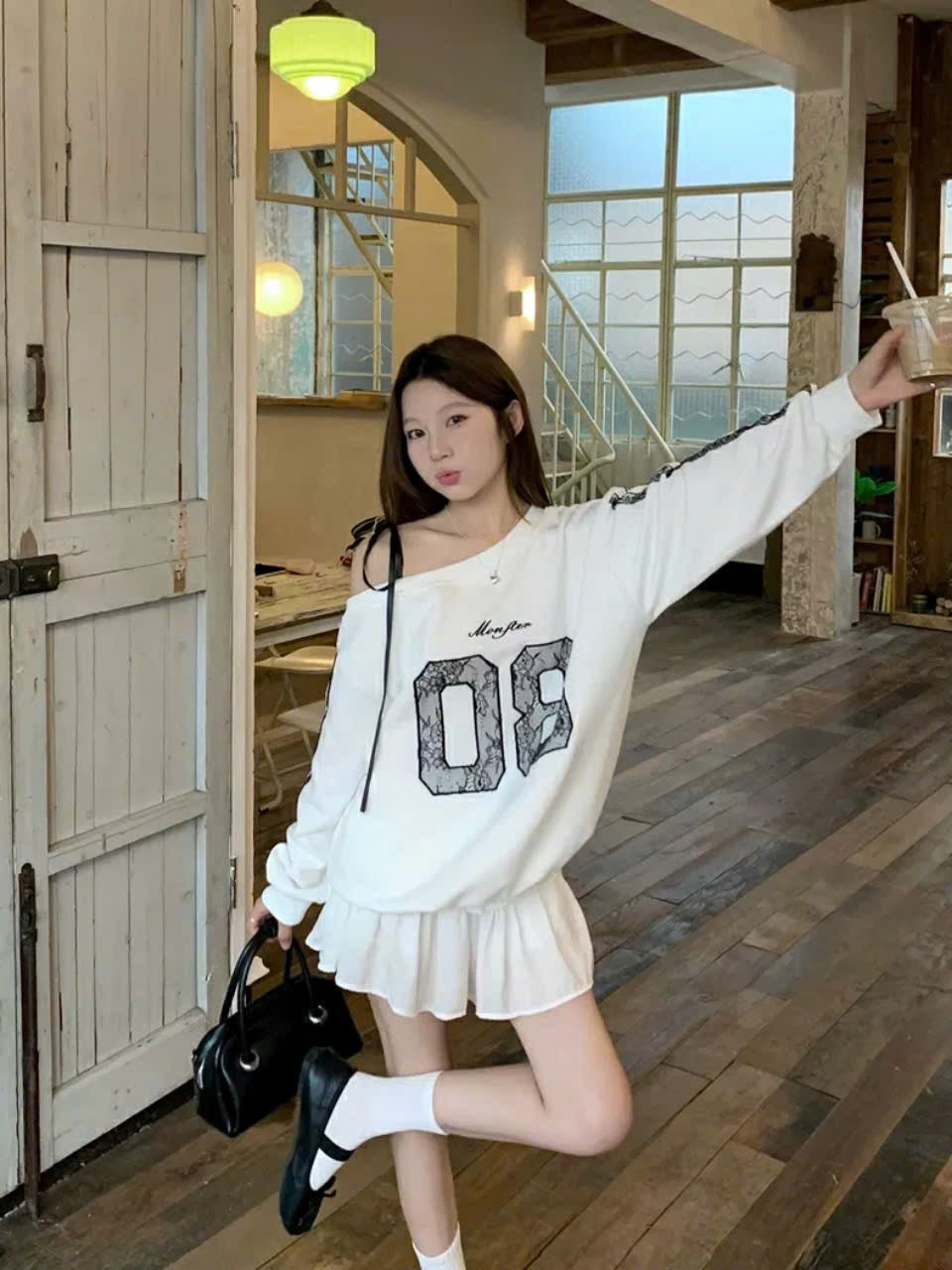 TOP Cute One sided Sleeveless Sweatshirt