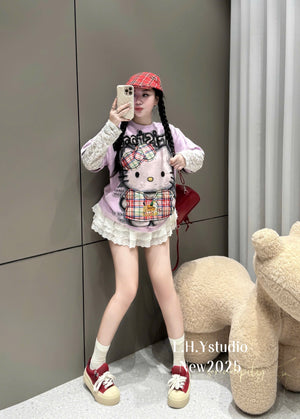 Kitty Lace Long Sleeves Top