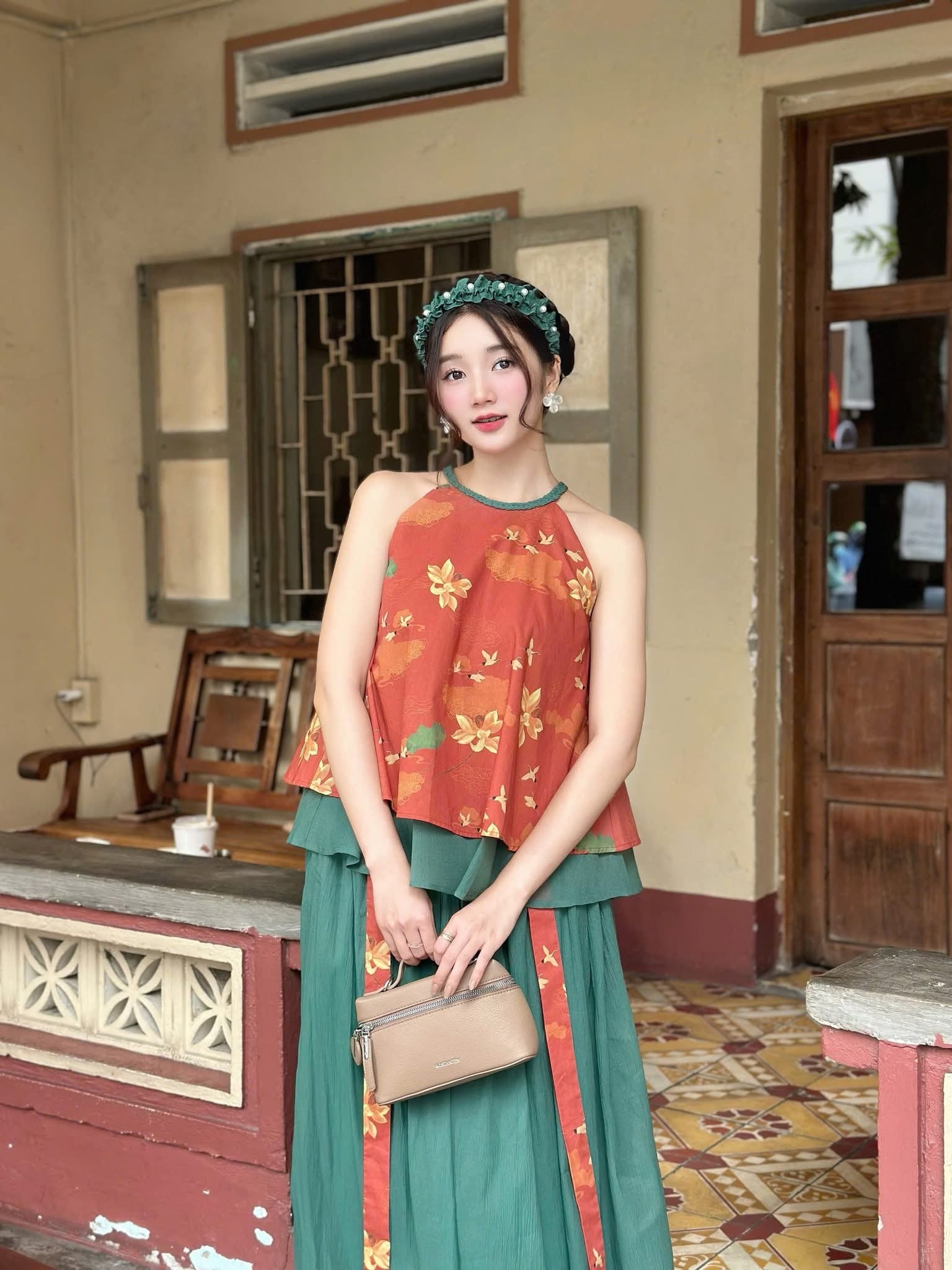 Sleeveless Top and Long Skirt Set