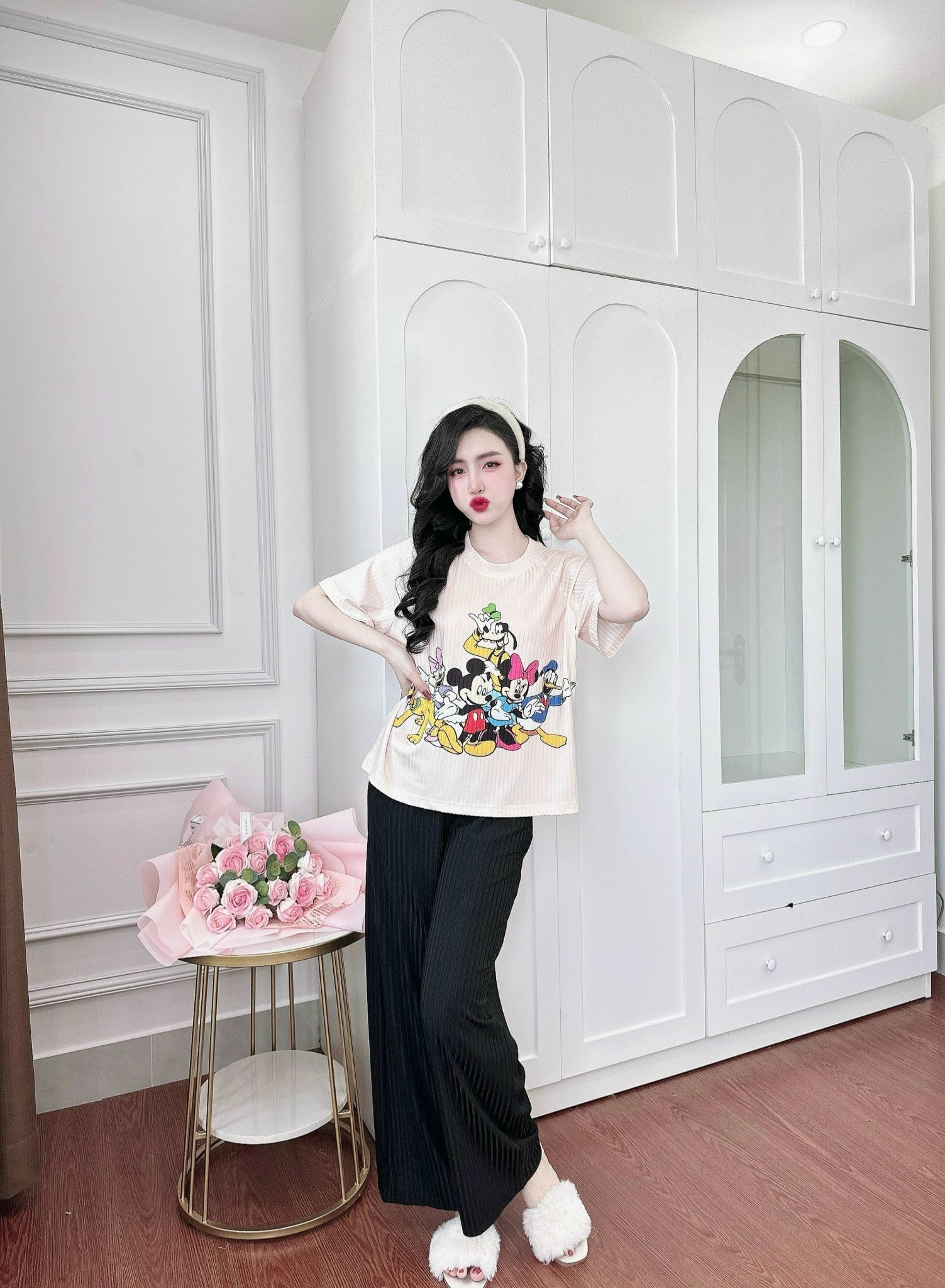 PJ15 2pcs/ Set Thun Tăm Hoạ Tiết Dễ Thương Pajama