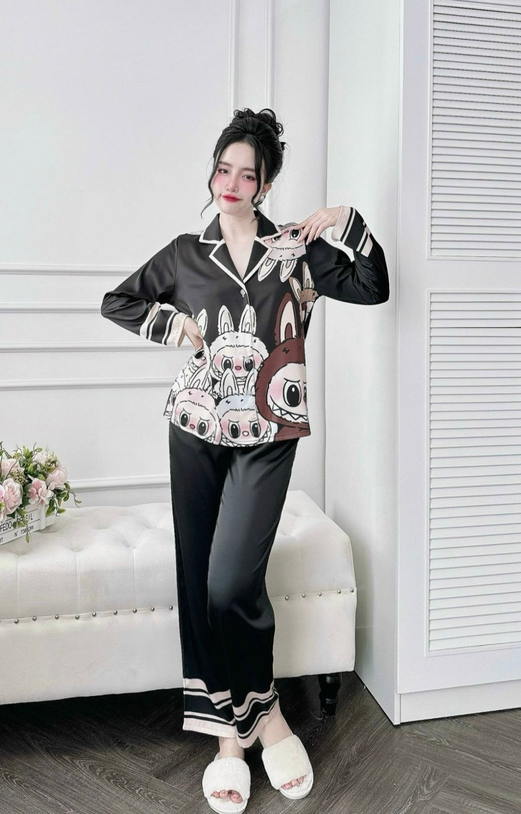 Labubu Long Sleeved Shirt Long Pants Pj Set