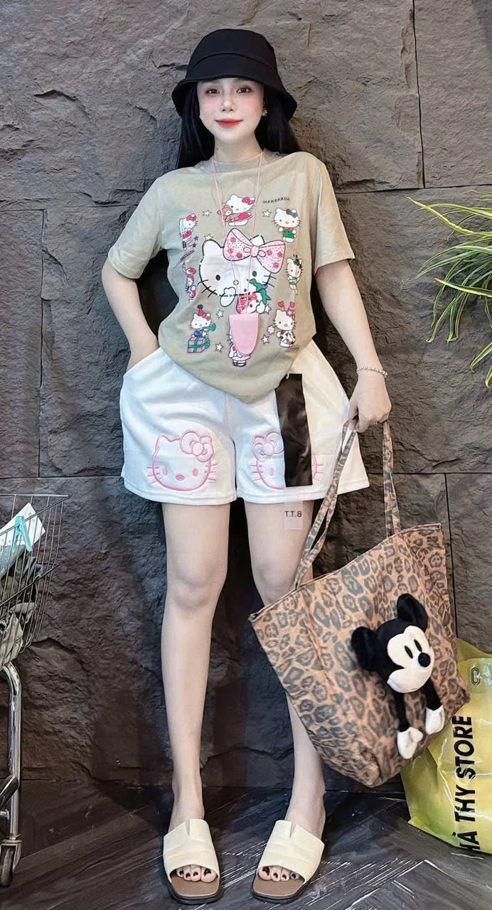 Set of 2 - Kitty Tshirt and Shorts