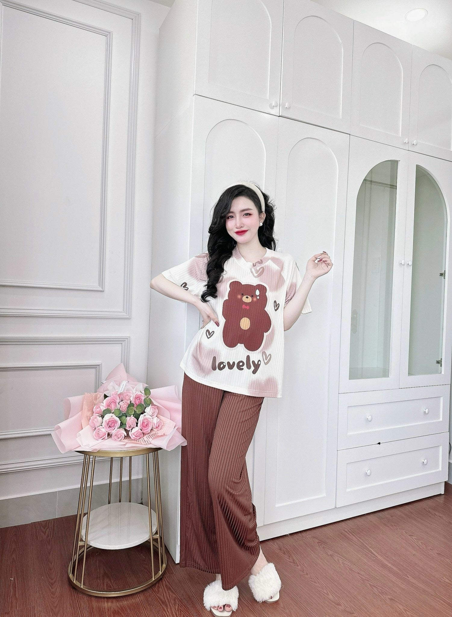 PJ14 2pcs/ Set Thun Tăm Hoạ Tiết Dễ Thương Pajama