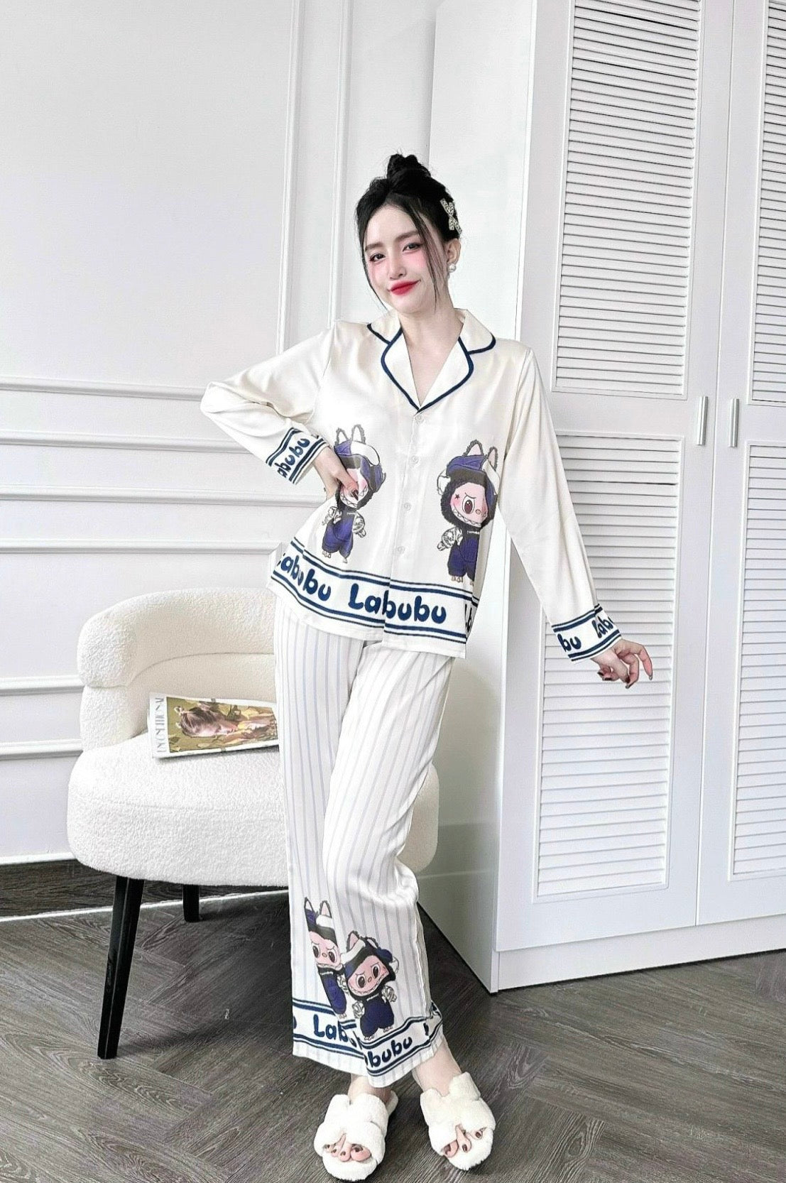 Labubu Long Sleeved Shirt Long Pants Pj Set